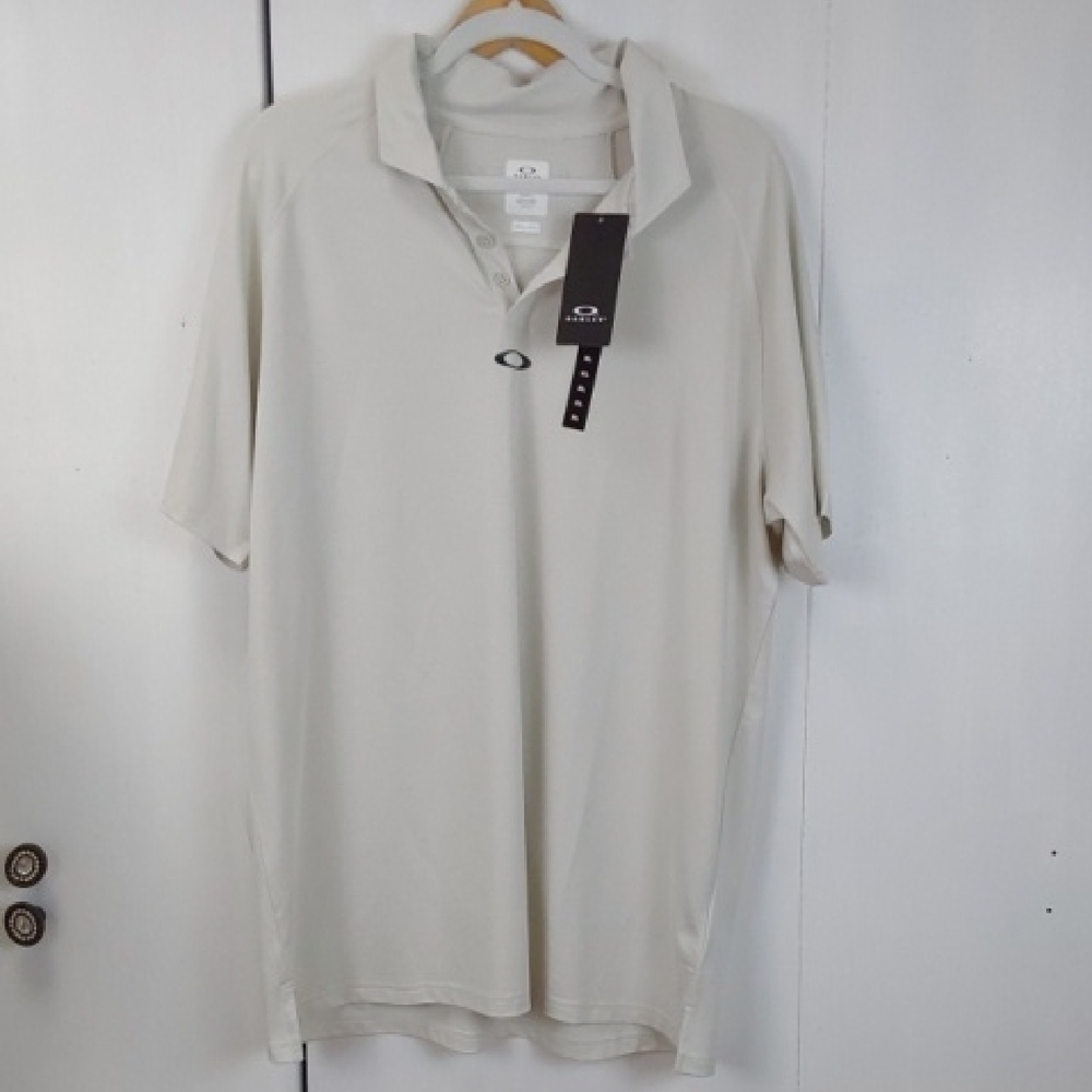 Oakley Men's Cool Gray Loose Fit  Polo Shirt Short Sleeve Preppy Sz.2XL